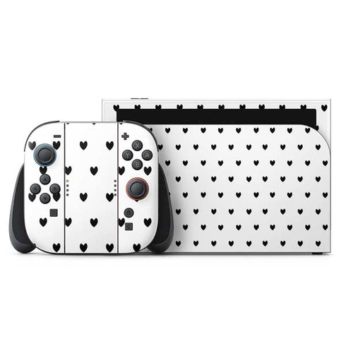 White and Black Hearts Nintendo Switch 2 (2025) with Joy-Con Skin